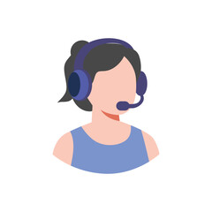 podcast female character icon in flat art style