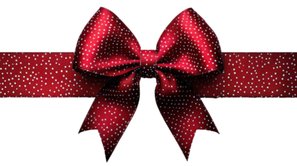 Red Polka Dot Ribbon Bow on a Transparent PNG Image