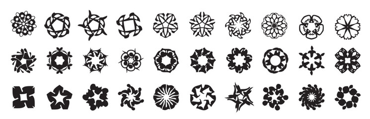 Set of 30 unique organic abstract vector ornaments.