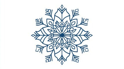 Detailed snowflake design, white background