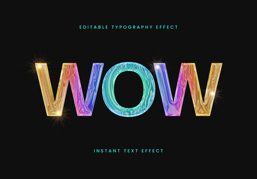Multicolor Glossy Liquid Font Marble Fluid Gradient Text Effect