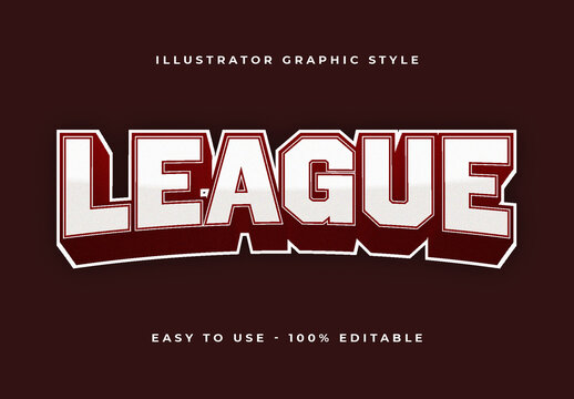 White and Red 3D Sports Font Varsity Athletic Text Effect