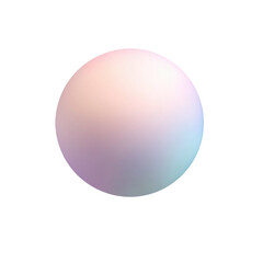 Soft, pastel-colored sphere with a smooth gradient, ideal for modern design and artistic backgrounds. on transparent background