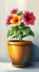 Flower vase painting, Floral still life, Vase with flowers, Painted bouquet, Blossoms in vase, Vintage flower painting, Elegant flower vase, Flower arrangement art, Blooming flowers in vase, Oil paint