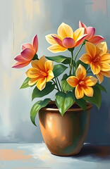 realistic flowers in vase oil painting, hyperrealistic floral artwork, detailed flower still life, photorealistic bouquet painting, lifelike oil flower art, natural light floral painting, ultra detail