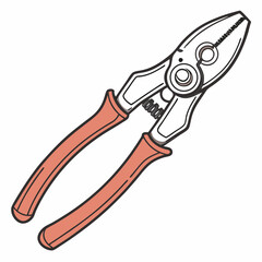 Orange handled diagonal wire cutters tool illustration