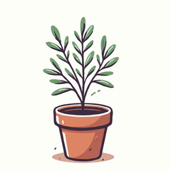 Obraz premium Potted mosquito-repelling plant illustration