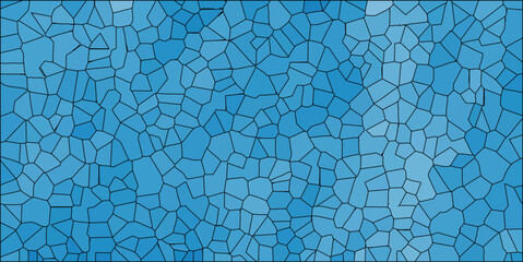 Abstract blue geometric mosaic background with irregular polygonal shapes for modern design and creative concepts. © Arthur Vinsmoke