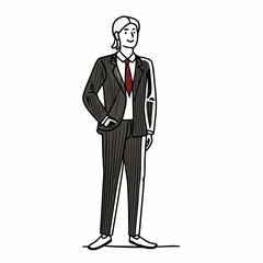 Obraz premium Professional businessman illustration transparent background clean cutout