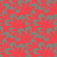 Trendy floral seamless pattern. Simple red and beige daisy. Spring flower template for packaging, postcards, textile printing, wallpaper. Hand drawn illustration isolated on white background