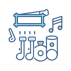 Professional drum kit illustration transparent background clean cutout design element