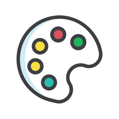 Obraz premium Professional artist palette icon isolated on white background