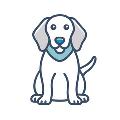 Adorable black dog illustration with clean cutout, transparent background, ready for design projects