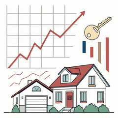 House price increase real estate market growth home key investment property