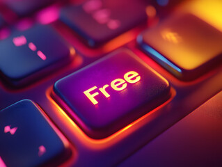 Free keyboard key showing free trial or freeware software