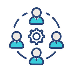 Professional teamwork icon isolated on white background, clean cutout, ready for design projects