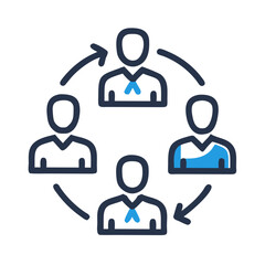 Professional teamwork icon isolated on white background clean cutout