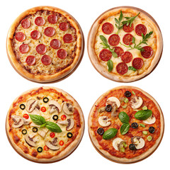 pizza isolated on transparent background