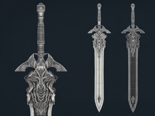 3D model of the sword fantasy design