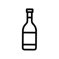 Crisp wine bottle silhouette design on white background