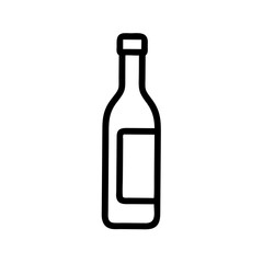 Crisp wine bottle silhouette design with transparent background