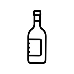 Crisp wine bottle silhouette design on white background, vector cutout