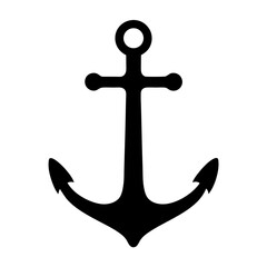 Bold silhouette of a nautical anchor, representing stability and marine symbolism