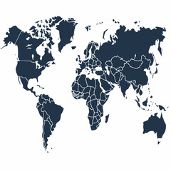 World map illustration showing countries global geography international travel