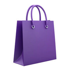 purple shopping bag 3d render icon isolated on transparent background cutout