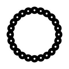 Interlocking Circles Forming a Ring Structure in Black and White Style