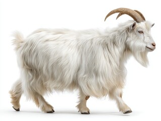 white cashmere goat in the white