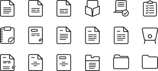 Collection of Document and File Icons for Web Design