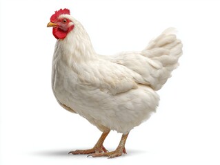cornish white chicken chicken breed isolated on white
