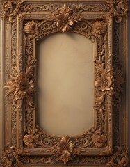 Intricate floral carvings frame antique scroll; mystical vibe ,  heritage,  beauty