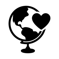 A symbolic black and white globe image expressing the world is loved