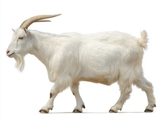 saanen white  goat breed isolated on white