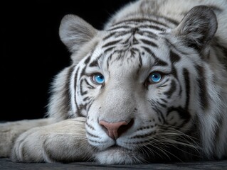 white tiger isolated on black