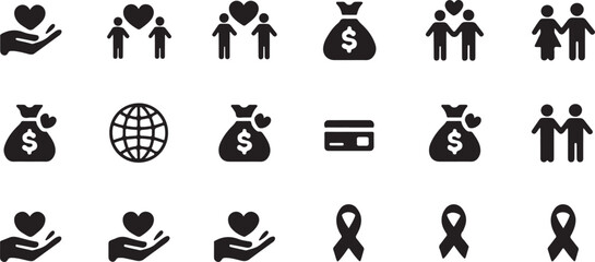 Collection of Charity Donation and Love Icons