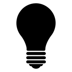 Simple black silhouette of a traditional light bulb representing an idea