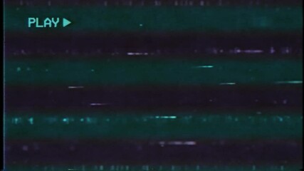Retro VHS Tape Playback with "PLAY" Text, Analog Glitches, and Color Distortion Bars