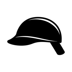 Fototapeta premium Black silhouette of a classic construction or safety hard hat