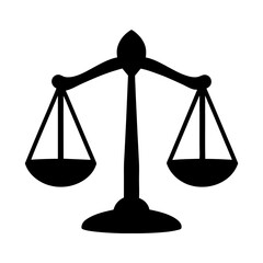 Stylized Silhouette of the Scales of Justice Representing Law and Order
