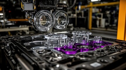 Fototapeta premium Precision manufacturing of automotive parts