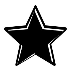 Obraz premium Black Star With White Border Design on White Background for Celebrations