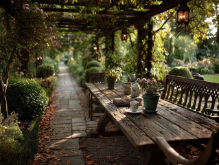 Obraz premium breakfast in garden