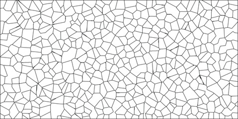 Geometric voronoi diagram abstract background in black and white featuring polygonal cell structures suitable for design elements