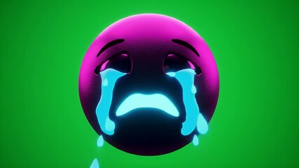 Crying Emoji 3D Render - Abstract Emotional Expression - Powered by Adobe