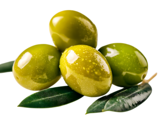 Glistening Green Olives Arranged in Artistic Style