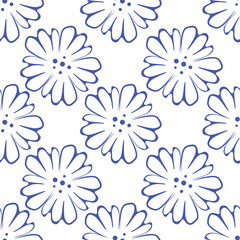 Seamless pattern with floral motifs. Vector illustration.	