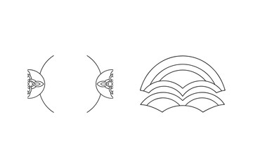 Minimalist abstract floral ornament and geometric pattern for design and decorative purposes